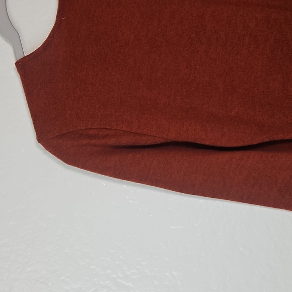 Stella Tweed Rust Knit Sweater Dress with Crisscross Front Size M - Picture 10 of 14